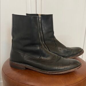 Frye Men's Black Leather Zipper Boots Sz13D